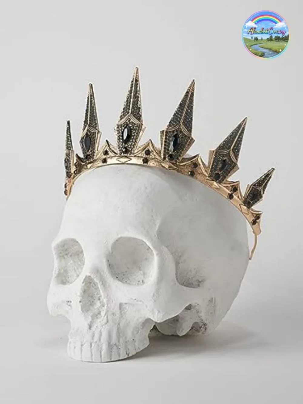 Gothic Witch Crown Metal Alloy Halloween Cosplay Tiara with Bobby Pins
